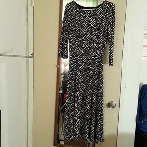 Brown & White polka Dot Dress